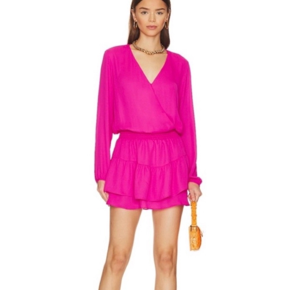 Krisa Smocked Surplice Mini Dress
